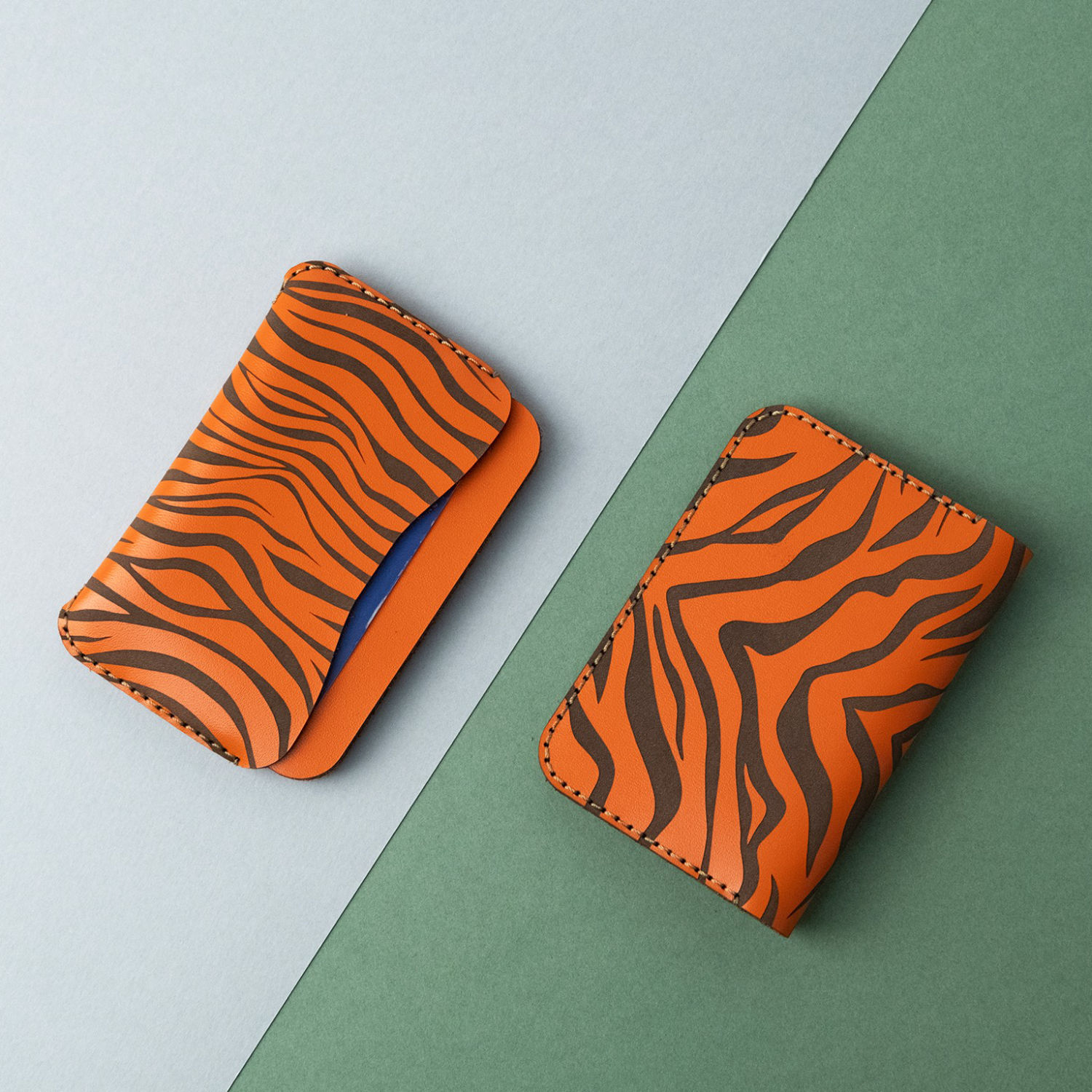 Tiger Stripe Collection Minimalist Unisex Cowhide Wallet H'Artisane